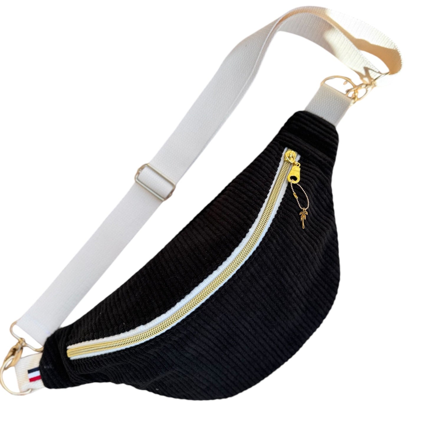 Sac banane velours "La Mignonnette" à personnaliser - Noir