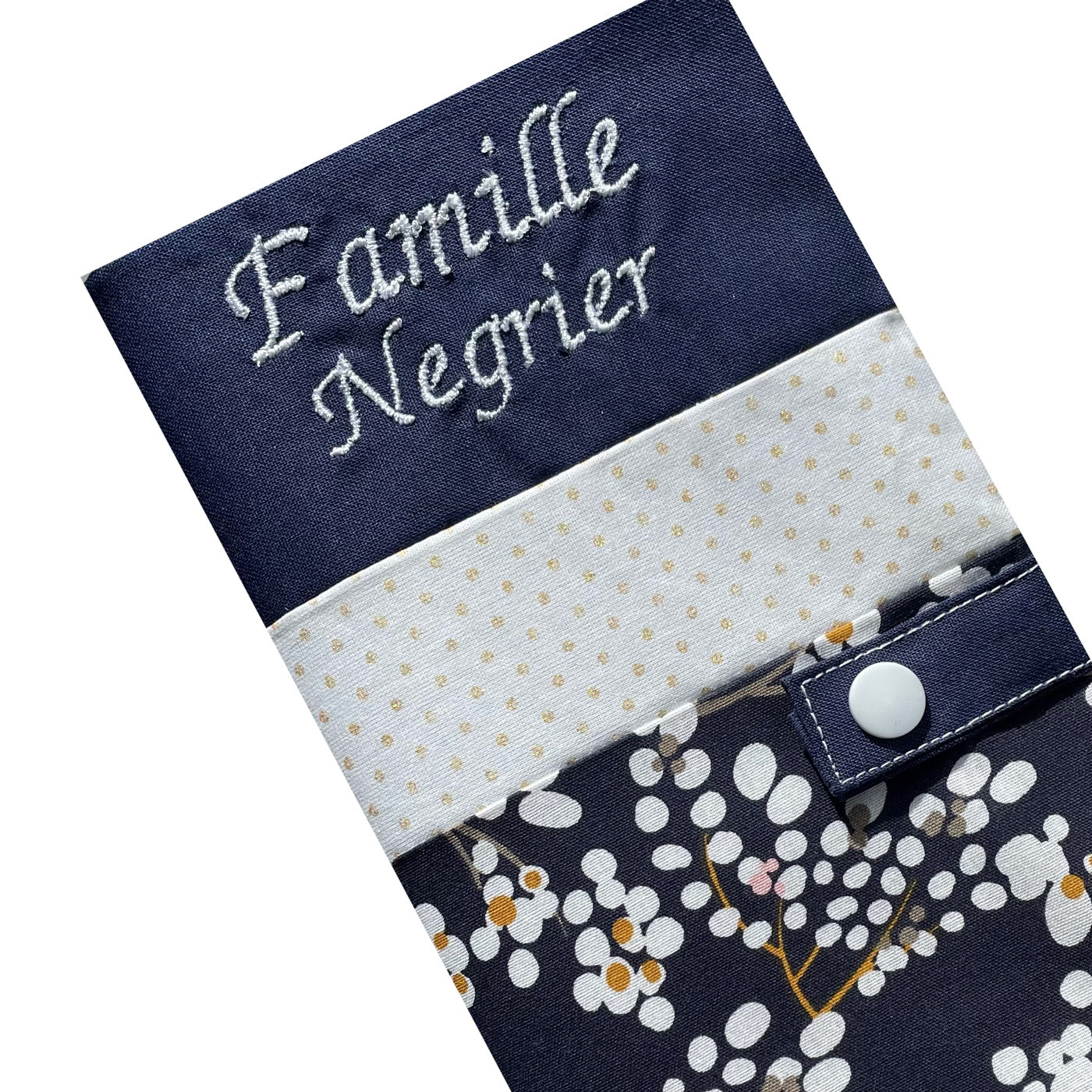 Protège livret de famille personnalisable - Bleu Cerisier