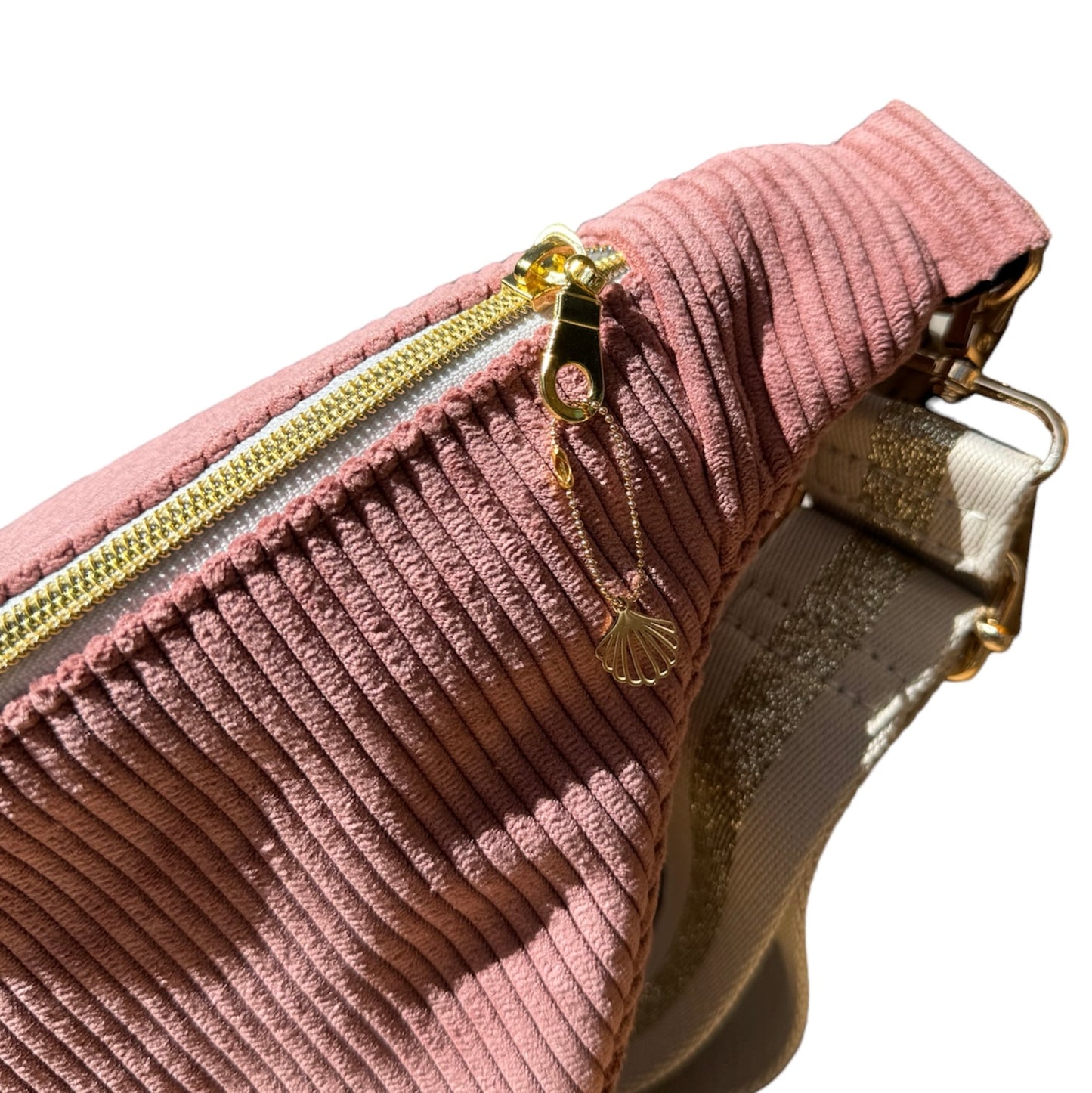 Sac banane velours "La Mignonnette" à personnaliser - Vieux Rose