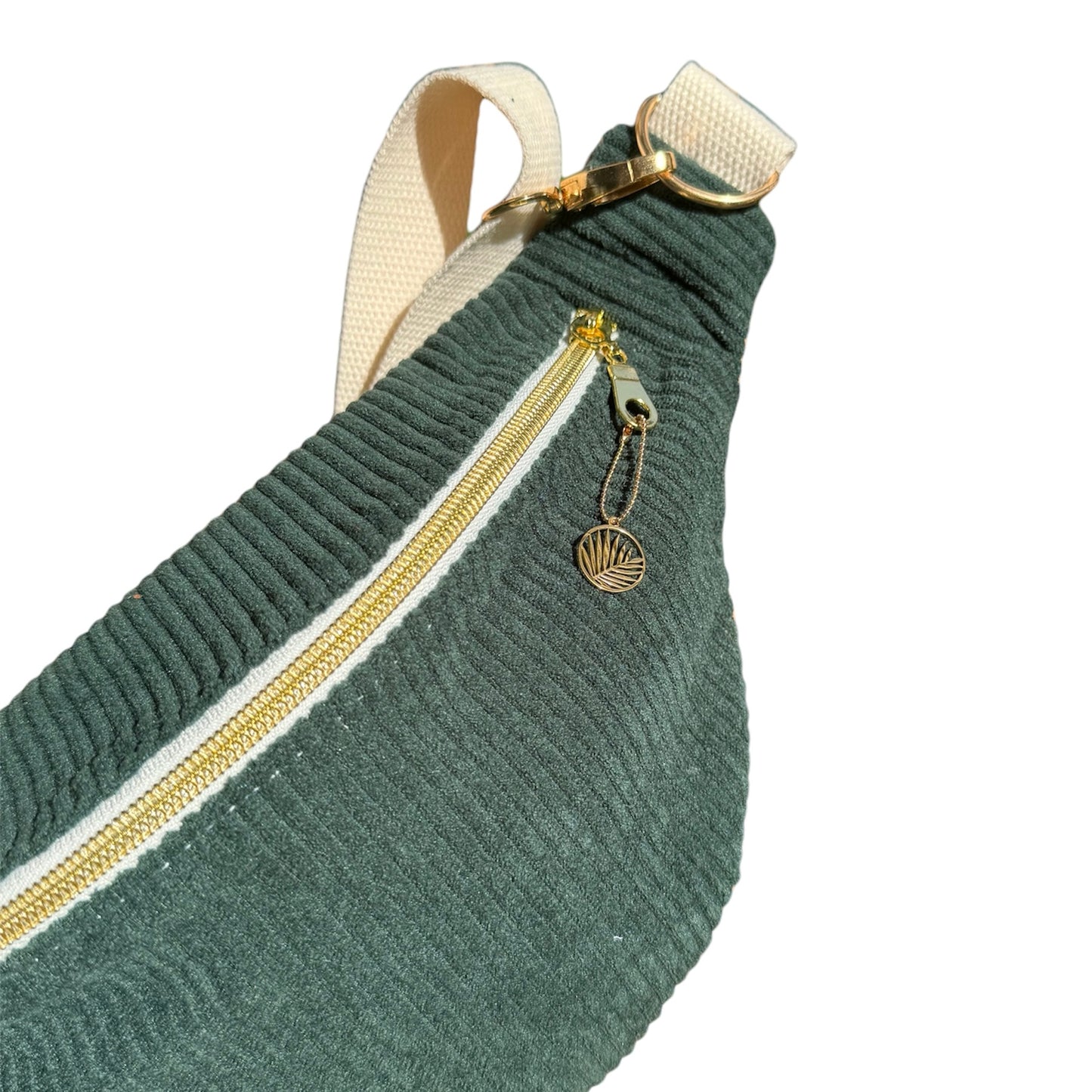 Sac banane velours "La Ravissante" à personnaliser - Vert Sapin