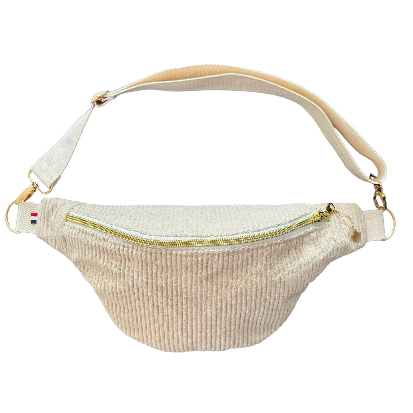 Sac banane velours "La Ravissante" à personnaliser - Ecru