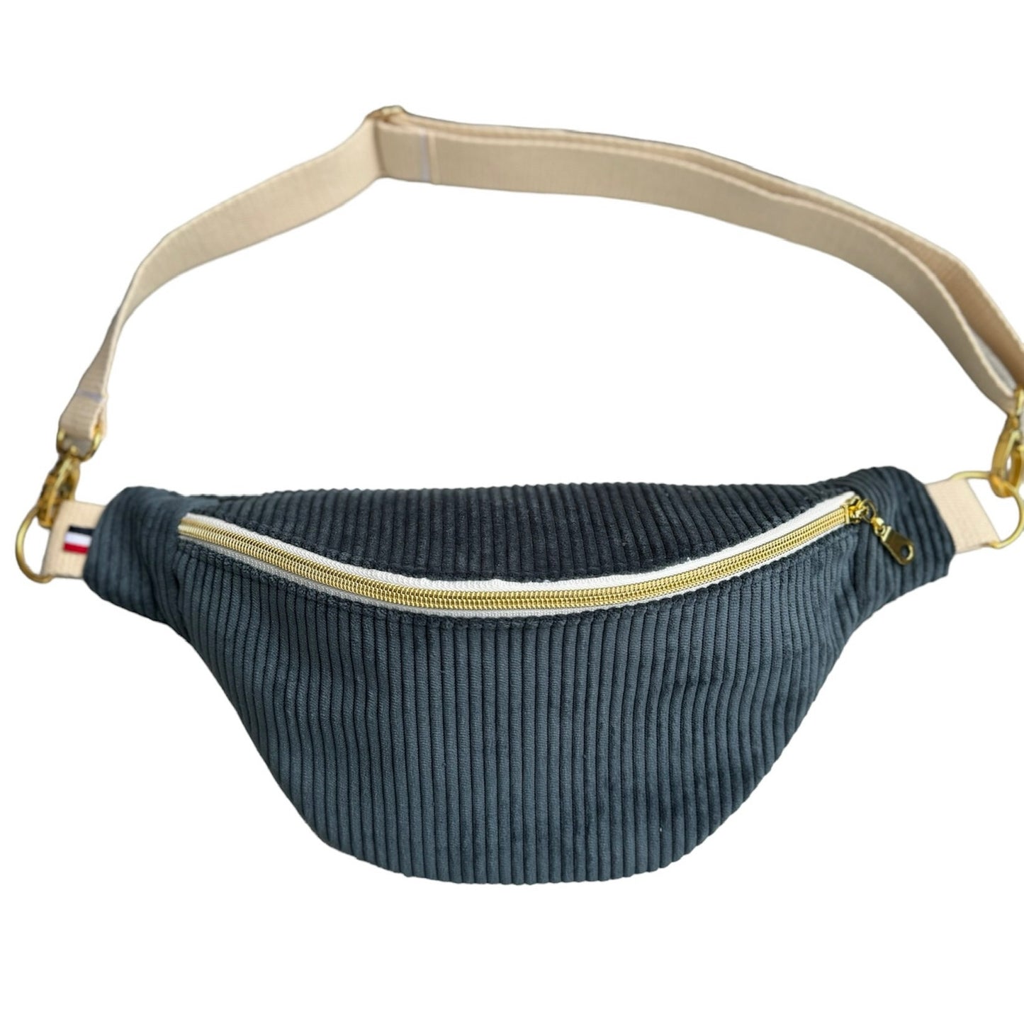 Sac banane velours "La Mignonnette" à personnaliser - Denim