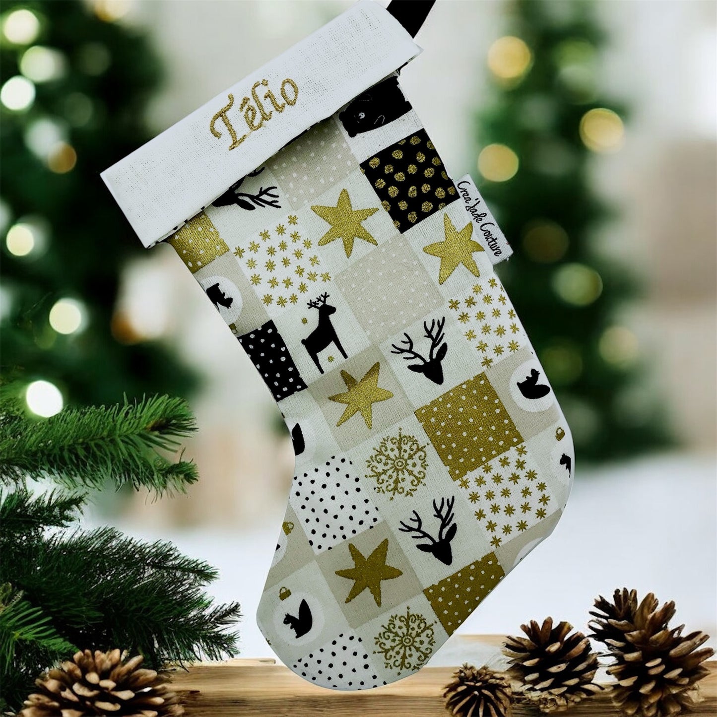 Botte / Chaussette de Noël personnalisable à suspendre