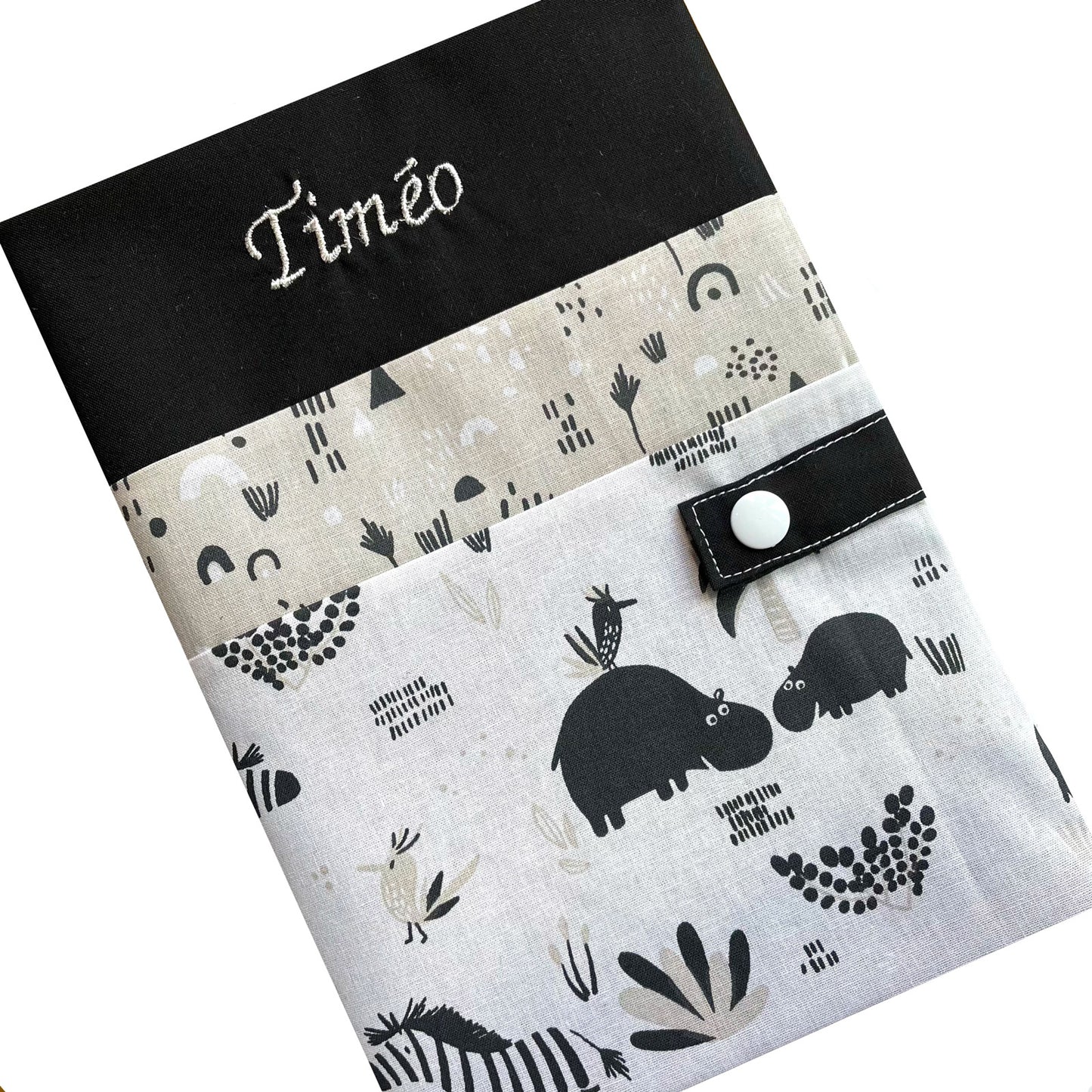 Personalized health book cover - Black Thiméo