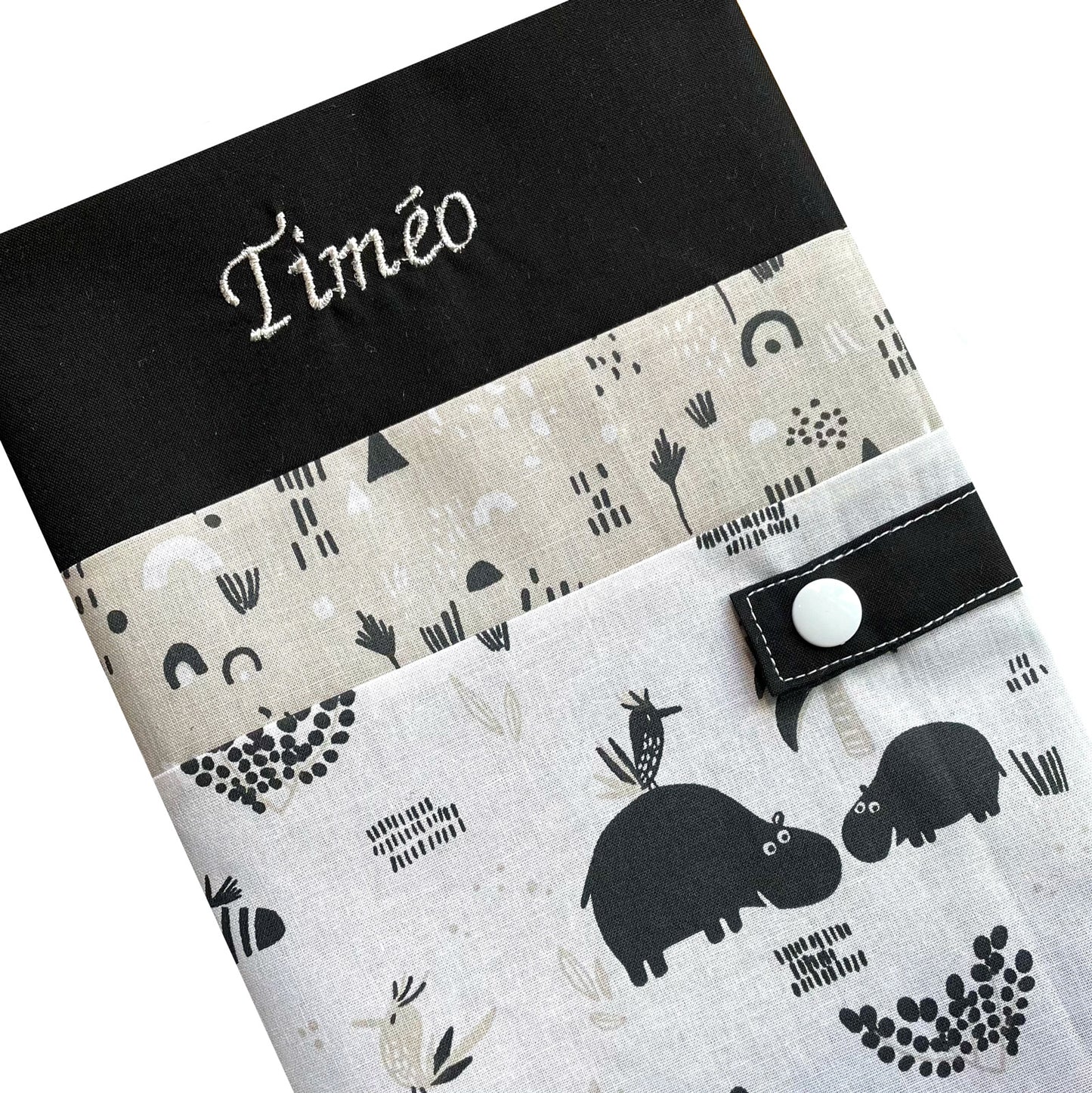 Personalized health book cover - Black Thiméo