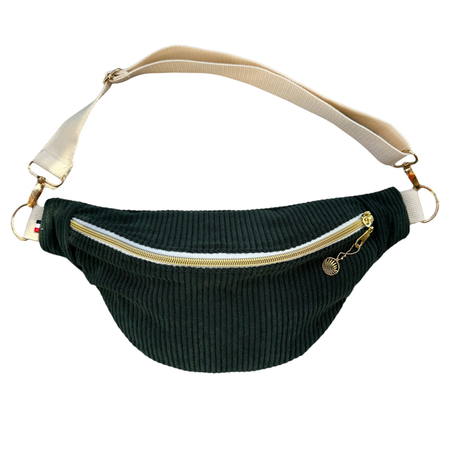 Sac banane velours "La Ravissante" à personnaliser - Vert Sapin