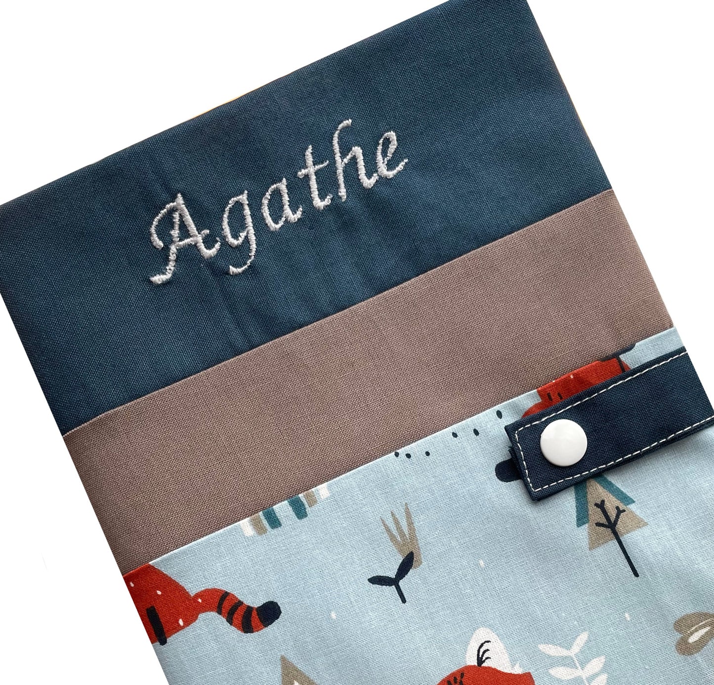 Personalized health book cover - Agathe Blue