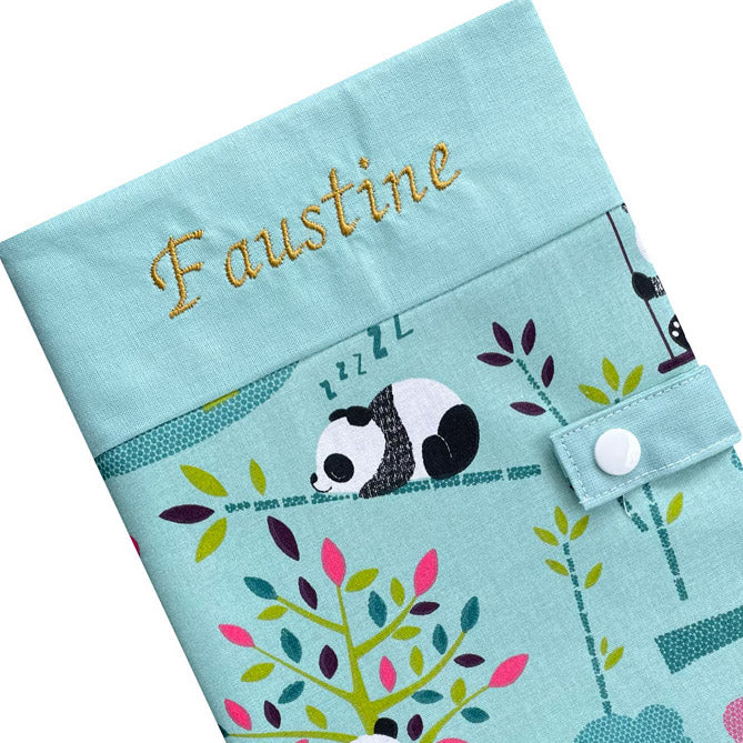 Personalized health book cover - Faustine sky blue