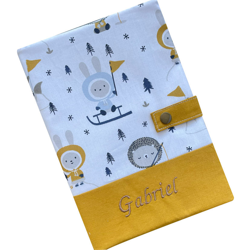 Personalized health book cover - Yellow Gabriel