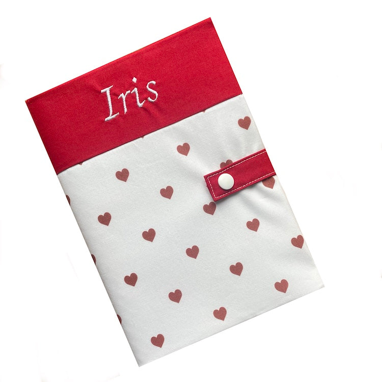 Personalized health book cover - Iris Red