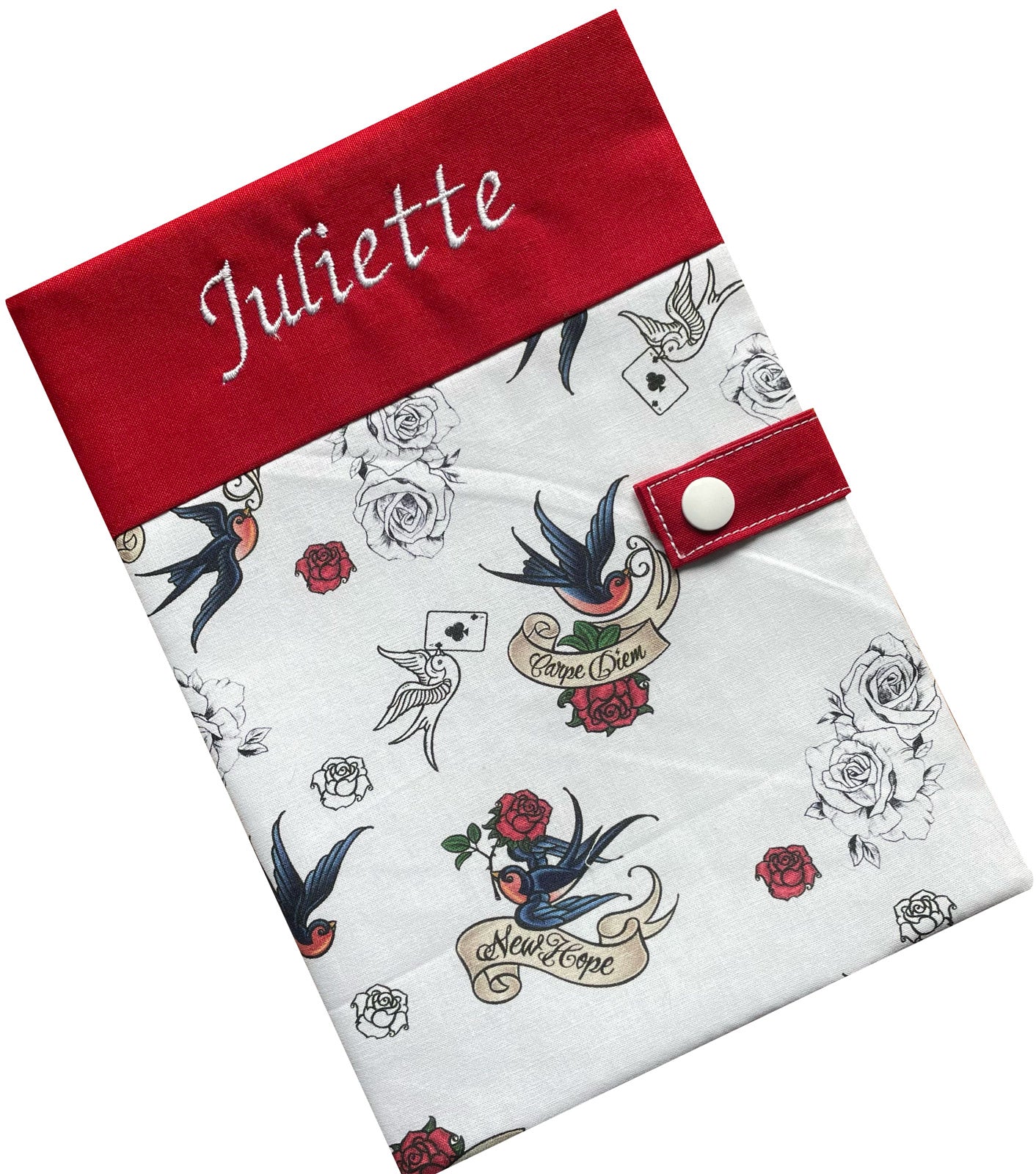 Personalized health book cover - Juliette Red