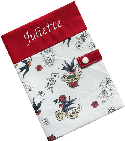 Personalized health book cover - Juliette Red