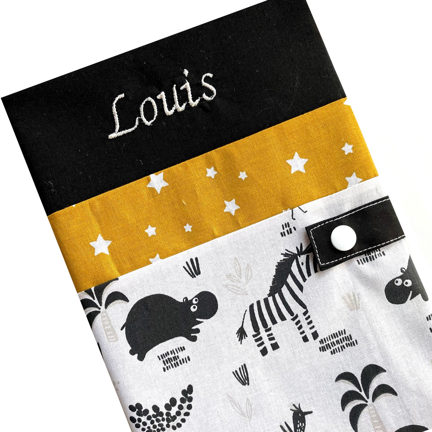 Protège carnet de santé personnalisé - Noir Louis