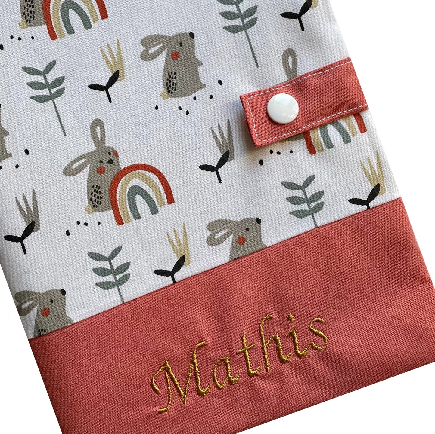 Protège carnet de santé personnalisé - Orange Mathis