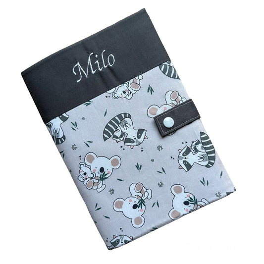 Protège carnet de santé personnalisé - Gris Milo