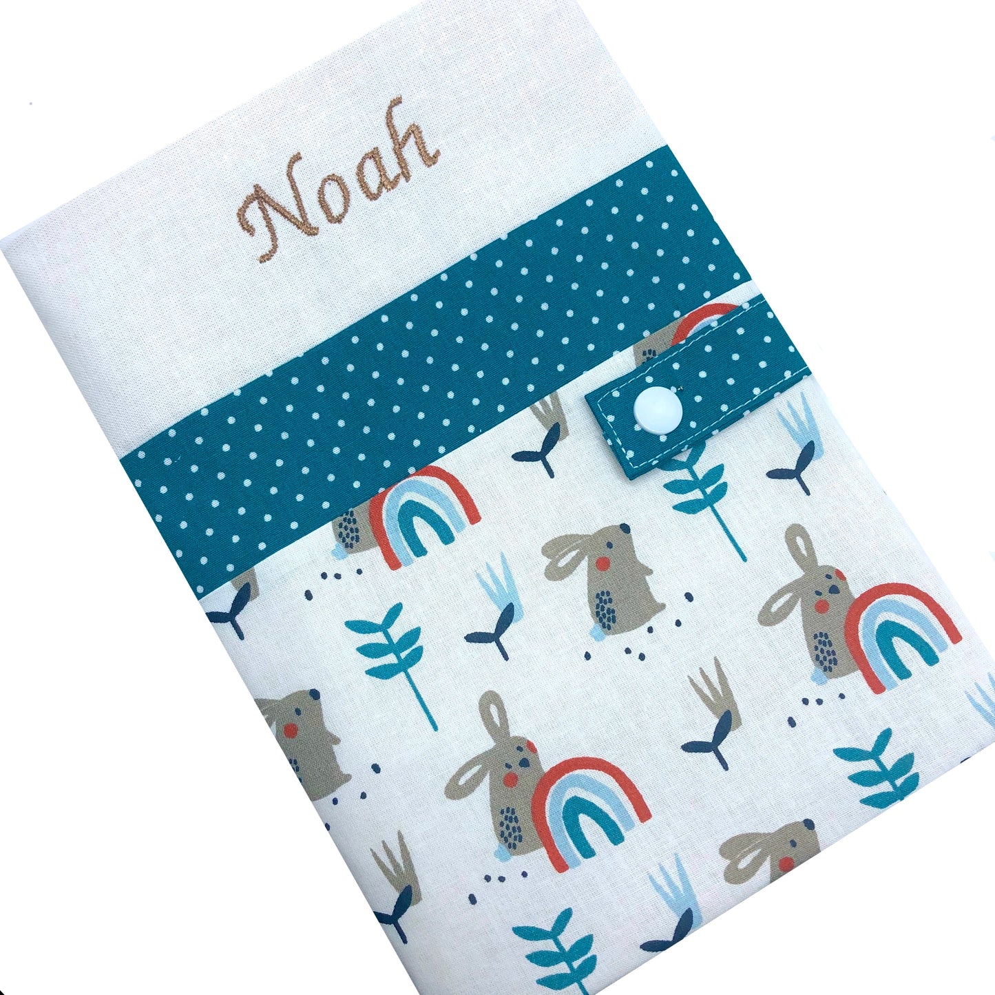 Protège carnet de santé personnalisé - Bleu Noah
