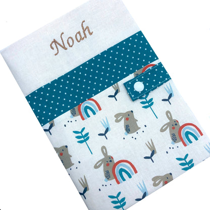 Protège carnet de santé personnalisé - Bleu Noah