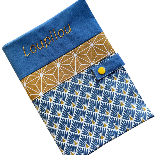Protège carnet de santé personnalisé - Bleu Loupilou
