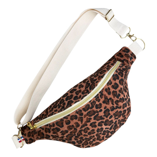 Sac Banane en velours cotelé "La Mignonnette" léopard