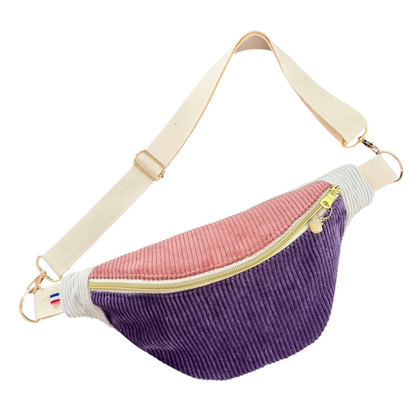 "Classic banana" velvet fanny pack to personalize - Fir Green