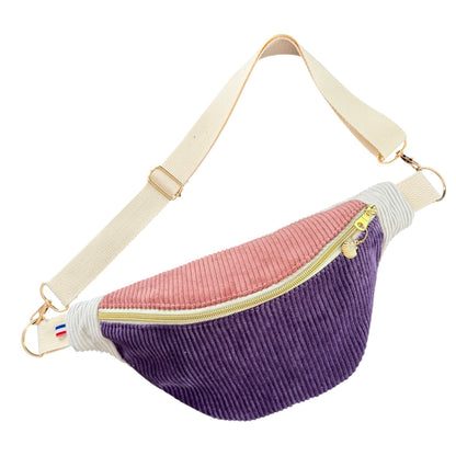 "Classic banana" velvet fanny pack to personalize - Fir Green