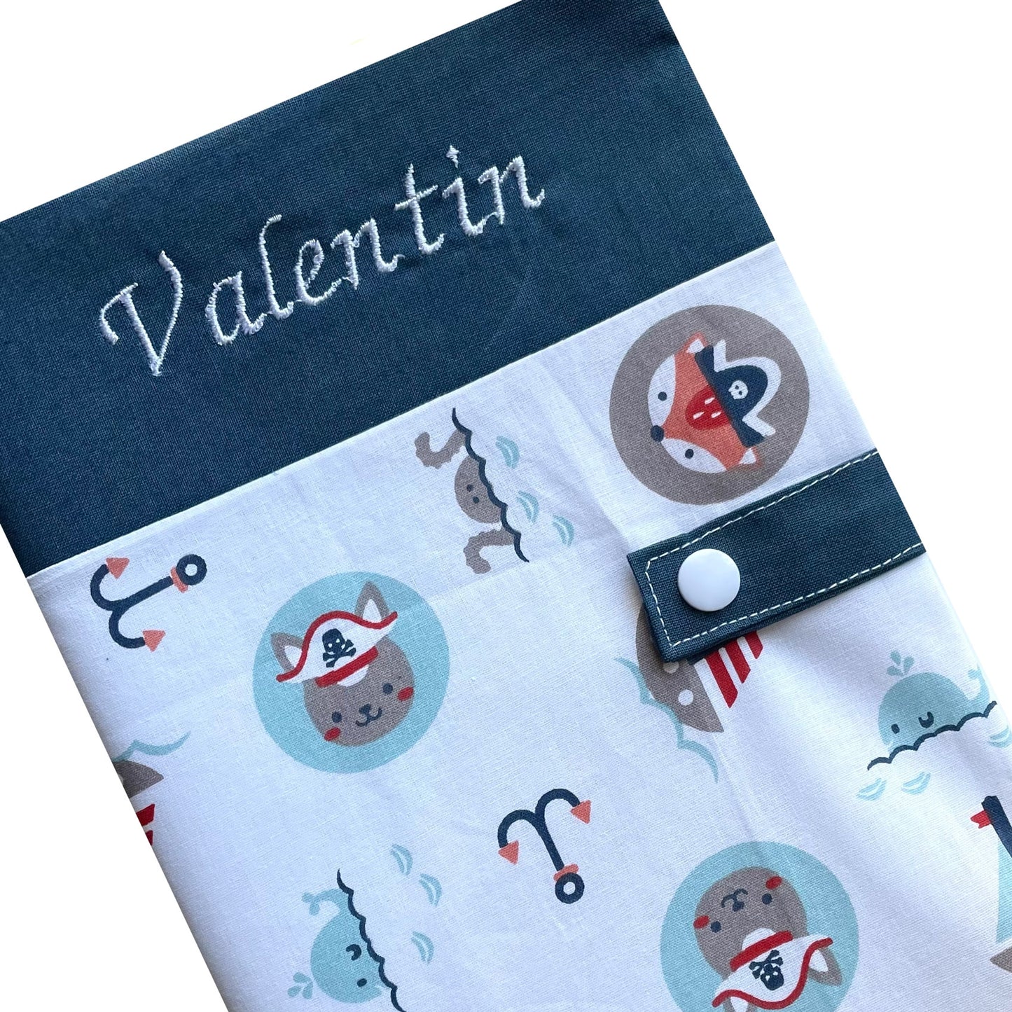 Protège carnet de santé personnalisé - Bleu Valentin